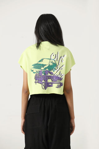"Mehran" pistachio crop top