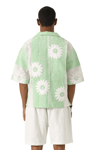 "Bahaar" puff print button-down