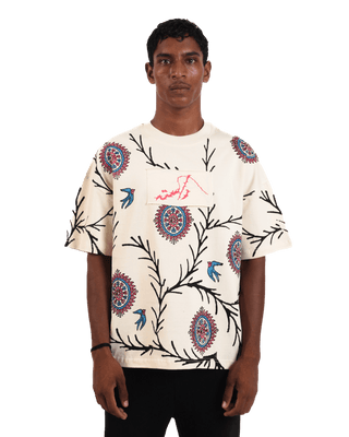 "Vase of life" hand block printed T-shirt
