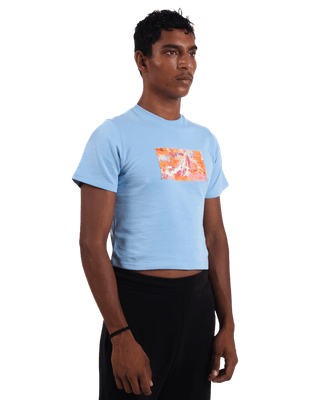 "Radiant horizon" baby blue crop top