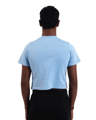 "Radiant horizon" baby blue crop top