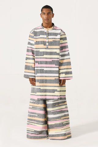 "Life is loading" handwoven trousers