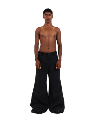 "Eclipse elegance" wide flared denim trousers