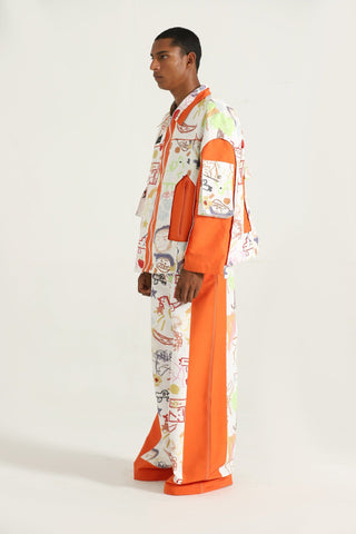"Life is a doodle" printed trousers