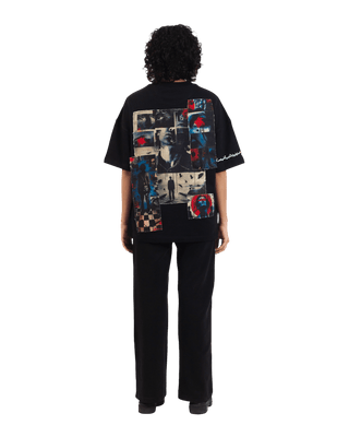 "Perpetual motion" oversized black T-shirt
