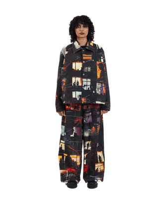 "Nocturnal reverie" abstract printed coach jacket