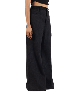 "Eclipse elegance" wide flared denim trousers