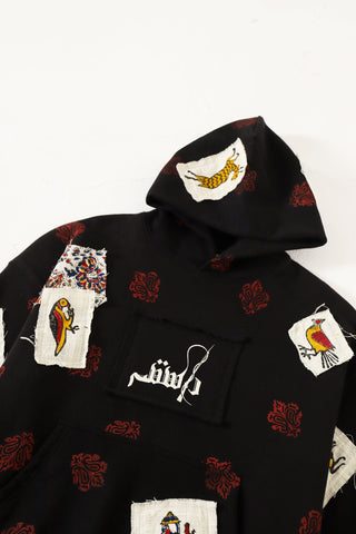 Patchwork block print hoodie V4