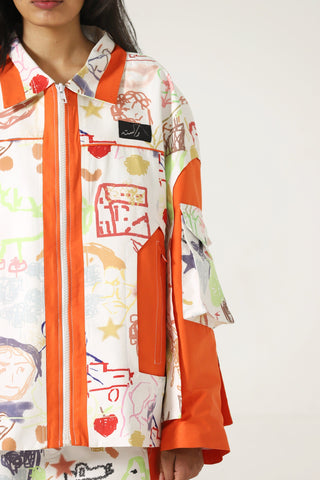 "Life is a doodle" printed jacket
