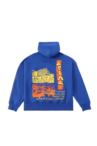"Remembrance" royal blue printed hoodie