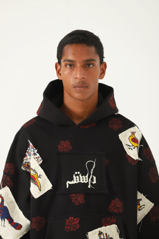 Patchwork block print hoodie V4