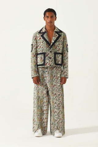 "Raj" hand block printed cropped jacket