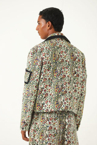 "Raj" hand block printed cropped jacket