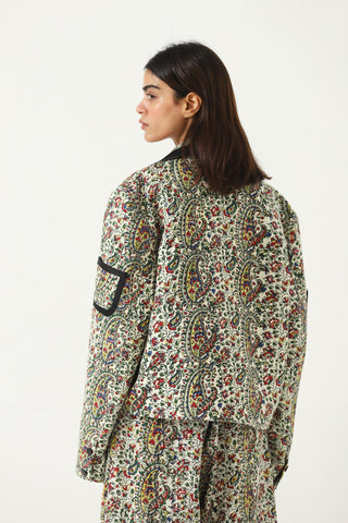 "Raj" hand block printed cropped jacket