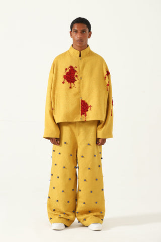 Lost time" hand-embroidered silk jacket