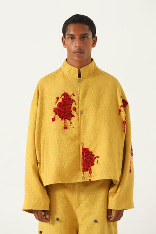 Lost time" hand-embroidered silk jacket