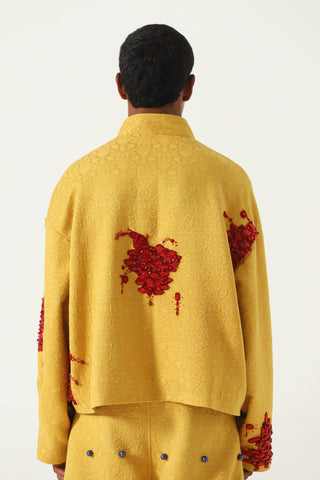 Lost time" hand-embroidered silk jacket