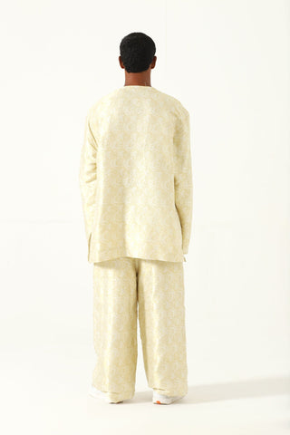 Creme silk brocade shirt