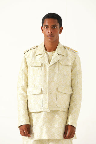 Creme silk brocade jacket