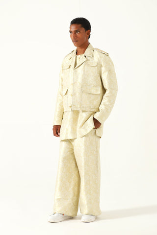 Creme silk brocade jacket