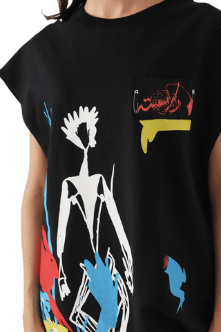 "Rabbit hole" printed tank top