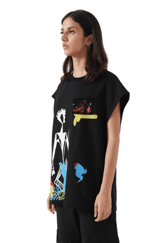 "Rabbit hole" printed tank top