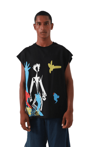 "Rabbit hole" printed tank top