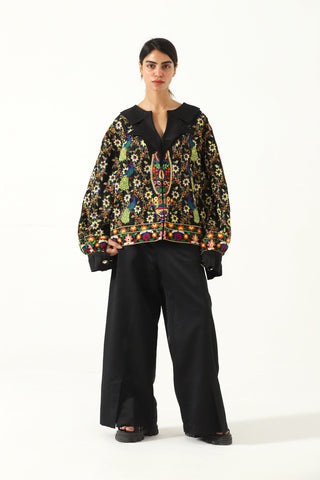 "Garden of love" hand-embroidered evening jacket