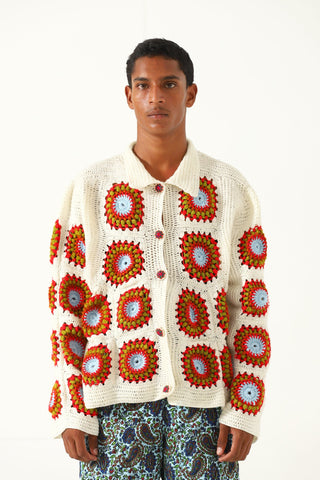 Hand knit crochet sweater