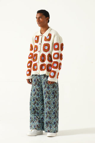 Hand knit crochet sweater
