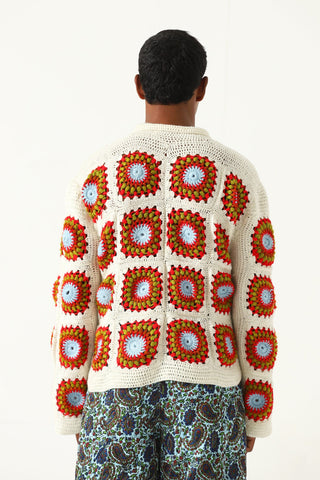 Hand knit crochet sweater