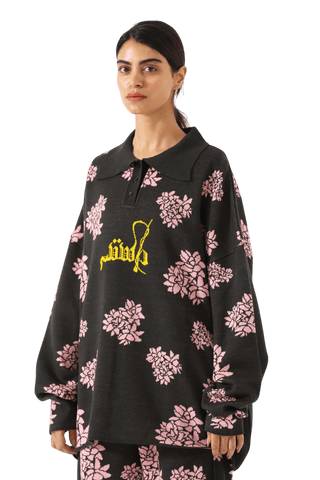 "Jasmine garden" knit sweatshirt