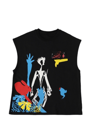 "Rabbit hole" printed tank top