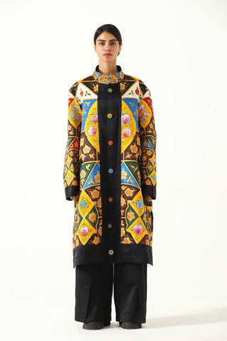 Hand painted naqaashi long coat