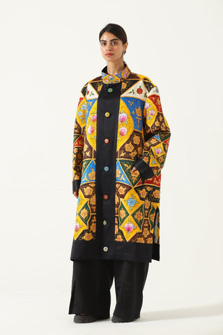 Hand painted naqaashi long coat