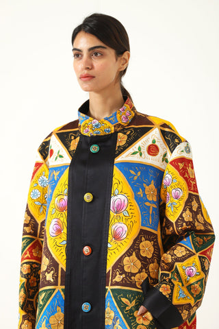 Hand painted naqaashi long coat