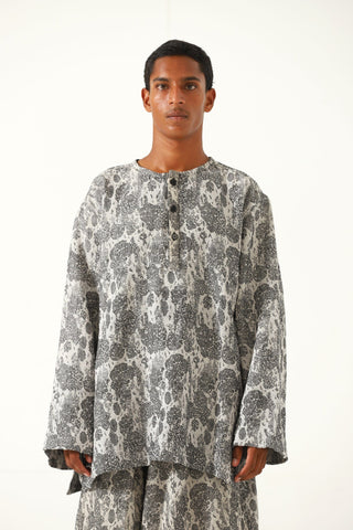 "Delhi" handwoven jacqaurd shirt