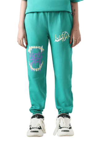 "The introspective vampire" sea green sweatpant