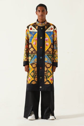 Hand painted naqaashi long coat