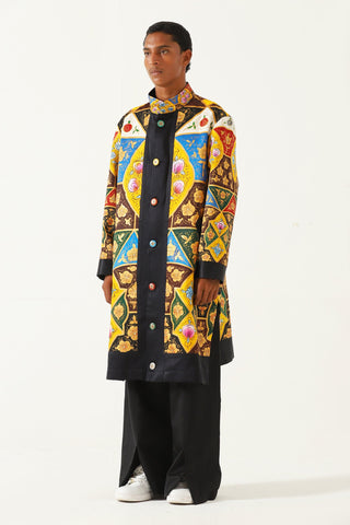 Hand painted naqaashi long coat