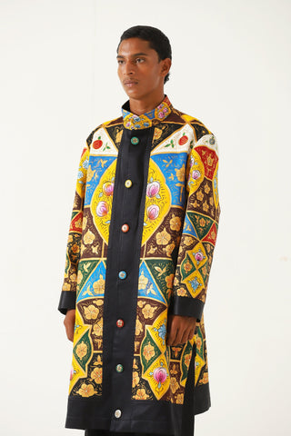 Hand painted naqaashi long coat