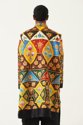 Hand painted naqaashi long coat