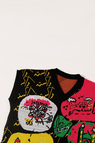 A world of color knit vest'