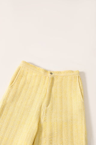 Handwoven flared dobby trousers