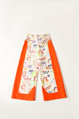 "Life is a doodle" printed trousers