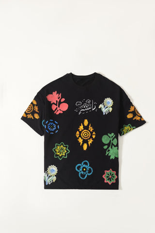 Blockprint motif T-shirt