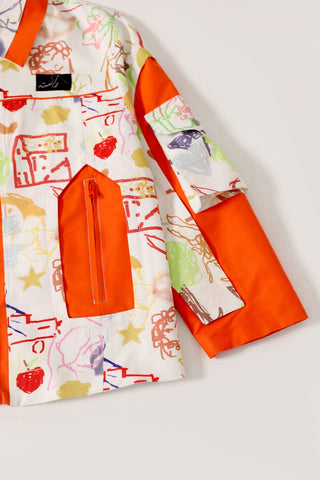 "Life is a doodle" printed jacket