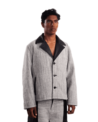 "Elvis in Lahore" leather paneled jacket