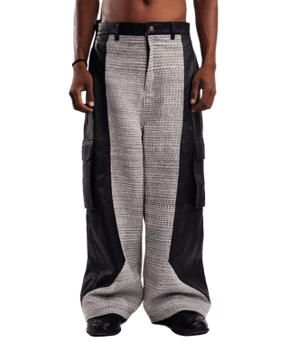 "Elvis in Lahore" paneled leather trousers