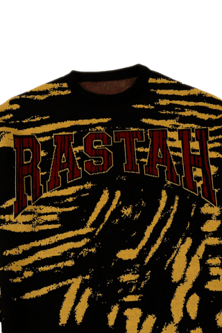 "Retro fusion" knit sweater